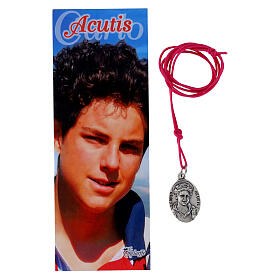 Collar de cuerda fucsia con colgante de Carlo Acutis
