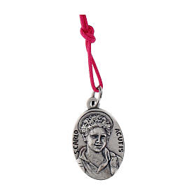 Collar de cuerda fucsia con colgante de Carlo Acutis