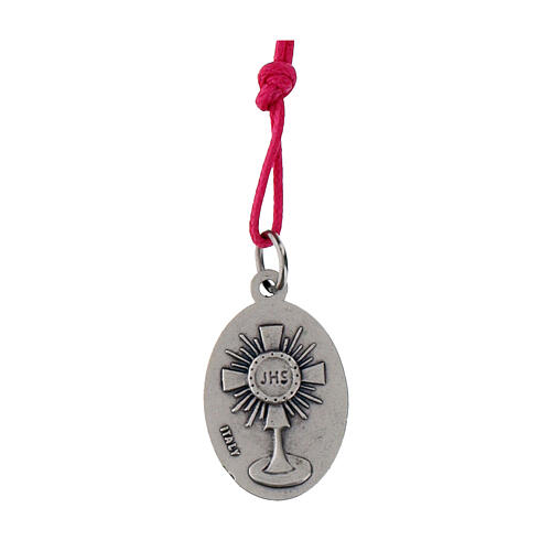 Collar de cuerda fucsia con colgante de Carlo Acutis 3