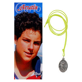 Collar de cuerda amarilla con colgante Carlo Acutis