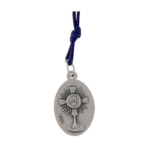 Collar con colgante Carlo Acutis cuerda azul 3