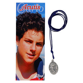 Collier avec pendentif Carlo Acutis corde bleue