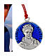 Collana ciondolo smaltato blu con filo rosso Carlo Acutis 30 mm s2