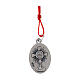 Collana Carlo Acutis smalto blu filo rosso s3