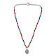 Carlo Acutis necklace with 0.16-inch red coral and blue lapis lazuli, 0.8-inch silver medal s4