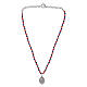 Collana Carlo Acutis corallo e lapislazzuli 4mm medaglia argento 20mm s3