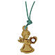 Guardian angel pendant, Monastery of Poor Clares, olivewood with green cord and rhinestone 3x2 cm s1