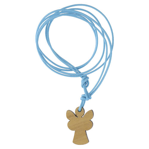 Pendant with blue stylised angel and decorative crystal, Monastery of Poor Clares 2,5x2 cm 3