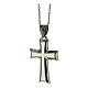 Necklace with white cross, supermirror stainless steel, 1.4x0.8 in s2