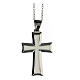 Supermirror steel white cross necklace 3.5x2 cm s1