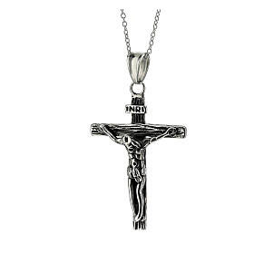 Supermirror stainless steel pendant, classic crucifix, 1.8x1.2 in