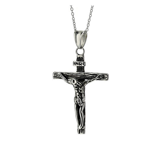 Supermirror stainless steel pendant, classic crucifix, 1.8x1.2 in 1