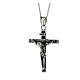 Crucifix pendentif effet bois acier supermirror 4,5x3 cm s1