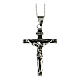 Crucifix pendentif effet bois acier supermirror 4,5x3 cm s2