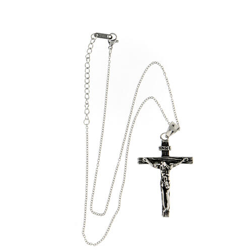 Classic cross pendant necklace supermirror steel 4.5x3 cm 4