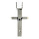 Collana croce moderna acciaio supermirror pietra 4x2,5 cm s1