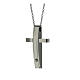 Collana croce moderna acciaio supermirror pietra 4x2,5 cm s2
