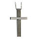 Collana croce moderna acciaio supermirror pietra 4x2,5 cm s3