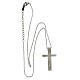 Collana croce moderna acciaio supermirror pietra 4x2,5 cm s4
