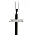 Cross-shaped pendant JESUS, black and silver supermirror stainless steel, 1.8x1.2 in s1