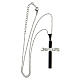Cross-shaped pendant JESUS, black and silver supermirror stainless steel, 1.8x1.2 in s4