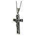 Cross pendant with abstract black pattern, supermirror stainless steel, 2x1.2 in s2