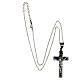 Cross pendant with abstract black pattern, supermirror stainless steel, 2x1.2 in s4