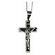 Collana croce astratta acciaio supermirror 5x3 cm s1