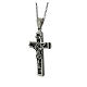Collana croce astratta acciaio supermirror 5x3 cm s2