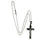 Collana croce astratta acciaio supermirror 5x3 cm s4