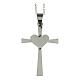 Cross pendant with heart, supermirror stainless steel, 1.6x1 in s1