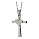Cross pendant with heart, supermirror stainless steel, 1.6x1 in s2
