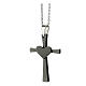 Collana cuore croce nera acciaio supermirror 4x2,5 cm s2