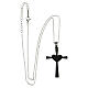 Collana cuore croce nera acciaio supermirror 4x2,5 cm s4