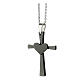Black cross heart necklace supermirror steel 4x2.5 cm s2