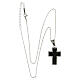Latin cross pendant with carbon fibre finish, supermirror stainless steel, 1.6x1.2 in s4