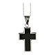 Supermirror steel carbon fiber cross pendant 4x3 cm s1