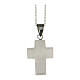 Supermirror steel carbon fiber cross pendant 4x3 cm s3