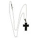 Supermirror steel carbon fiber cross pendant 4x3 cm s4