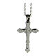 Gothic cross necklace supermirror steel 3x2 cm s1