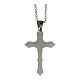 Gothic cross necklace supermirror steel 3x2 cm s3