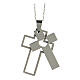Cross pendant with cut-out heart, supermirror stainless steel 1.6x1 in s2
