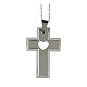 Cross pendant with cut-out heart, supermirror stainless steel 1.6x1 in s4