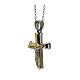 Pendente croce bicolore Gesù acciaio supermirror 2,5x1,5 cm s2