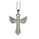 Double cross pendant with wings, supermirror stainless steel, 1.6x1.2 in s6