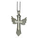 Supermirror steel cross wings necklace 4x3 cm s2