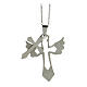 Supermirror steel cross wings necklace 4x3 cm s3