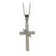 Necklace with cross and heart, supermirror stainless steel, 1.5x1 in s1
