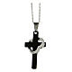 Pendente croce cuore Padre Nostro acciaio supermirror 4x2 cm  s3