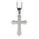 Cross pendant with meander motif and zircons, supermirror stainless steel, 1x0.8 in s3